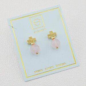 Enewton Cross Pink Crystal Stud Earrings